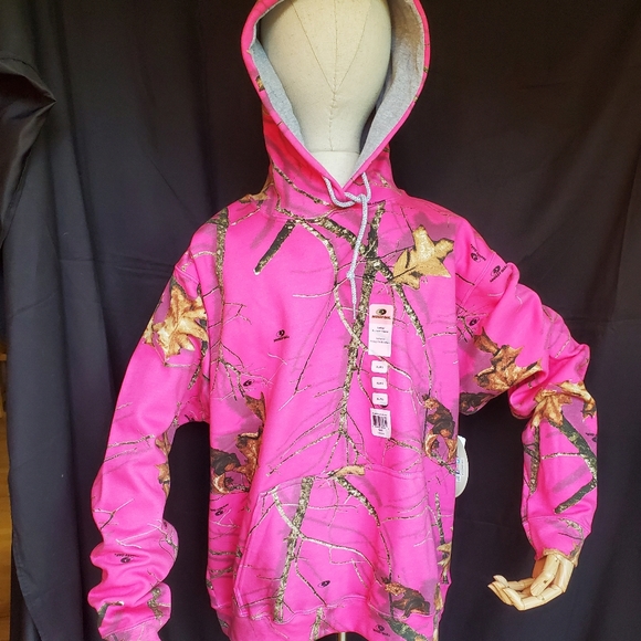 Fleece, Pink, Authentic Mossy Oak, Hoodie/Pullover - Picture 2 of 6
